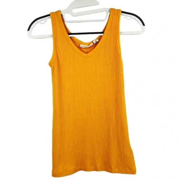 Christian sirano orange striped ribbed tank size large in excellent condition - Picture 1 of 3